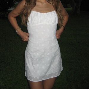 Edikted open back embroidered dress